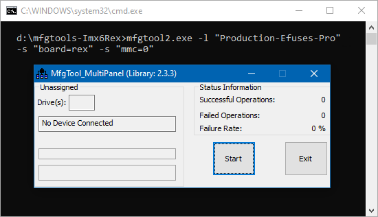 iMX6 Rex Development Kit-MfgTool production start.png