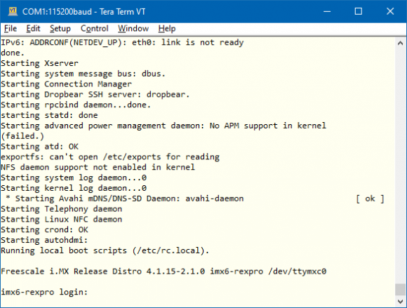 iMX6 Rex Development Kit-TeraTerm.png