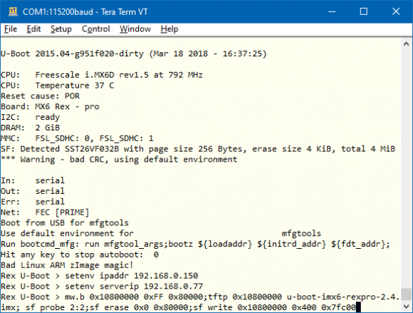 iMX6 Rex Development Kit-SPI bootloader write.png